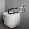 23.62in Foldable Grab Bars,Wall Mounted Toilet Safety Support for Handicap Elderly Seniors Disabled Mounted Bath Grips,Shower Bathroom Accessories,Black view 1