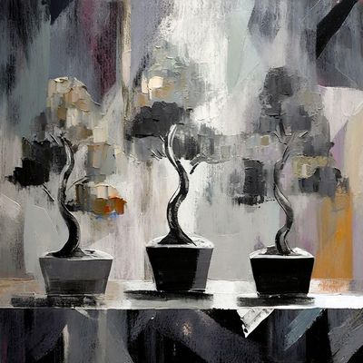Bonsai Triptych Poster Print - Ronald Bolokofsky (24 x 14)