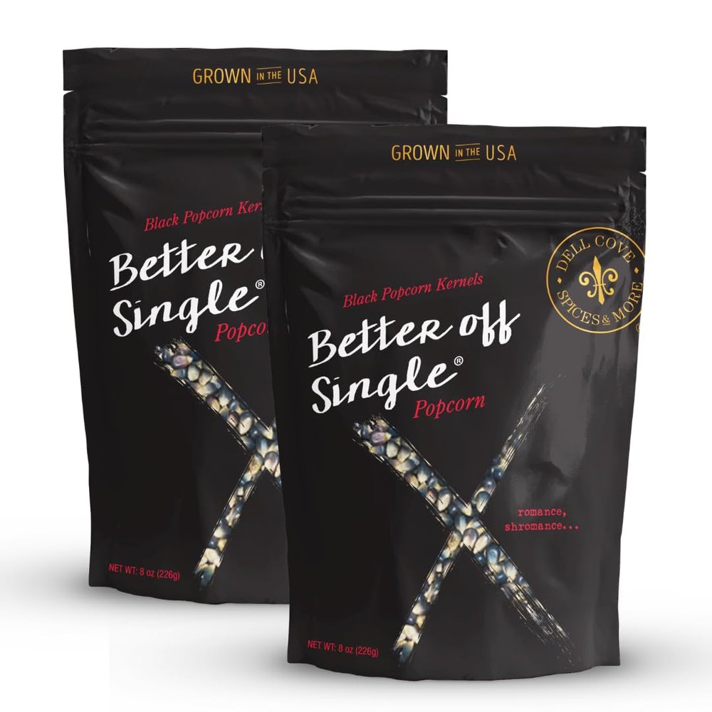 Better Off Single Popcorn Kernels - Non-GMO & Gluten Free, Healthy Popcorn Gifts for Him & Gifts for Her | Relationship Breakup and Divorce Gift Set Dell Cove Spices and More