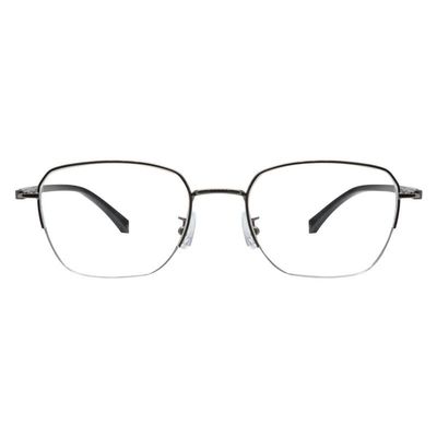 LAMBBAA Blue Light Reading Glasses for Women Men Classic Anti Blue Ray Computer Eyeglasses Fashion Metal Half Frame Clear Lens Eyewear(gray,+0.50Magnification)