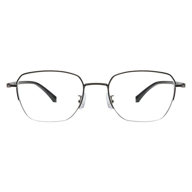 LAMBBAA Blue Light Reading Glasses for Women Men Classic Anti Blue Ray Computer Eyeglasses Fashion Metal Half Frame Clear Lens Eyewear(gray,+0.50Magnification)