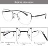 LAMBBAA Blue Light Reading Glasses for Women Men Classic Anti Blue Ray Computer Eyeglasses Fashion Metal Half Frame Clear Lens Eyewear(gray,+0.50Magnification) view 2