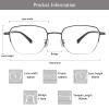 LAMBBAA Blue Light Reading Glasses for Women Men Classic Anti Blue Ray Computer Eyeglasses Fashion Metal Half Frame Clear Lens Eyewear(gray,+0.50Magnification) view 3