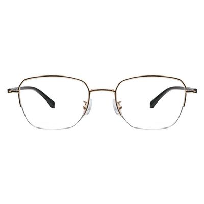 LAMBBAA Blue Light Reading Glasses for Women Men Classic Anti Blue Ray Computer Eyeglasses Fashion Metal Half Frame Clear Lens Eyewear(golden,+0.25Magnification)