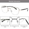 LAMBBAA Blue Light Reading Glasses for Women Men Classic Anti Blue Ray Computer Eyeglasses Fashion Metal Half Frame Clear Lens Eyewear(golden,+0.25Magnification) view 2