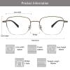 LAMBBAA Blue Light Reading Glasses for Women Men Classic Anti Blue Ray Computer Eyeglasses Fashion Metal Half Frame Clear Lens Eyewear(golden,+0.25Magnification) view 3