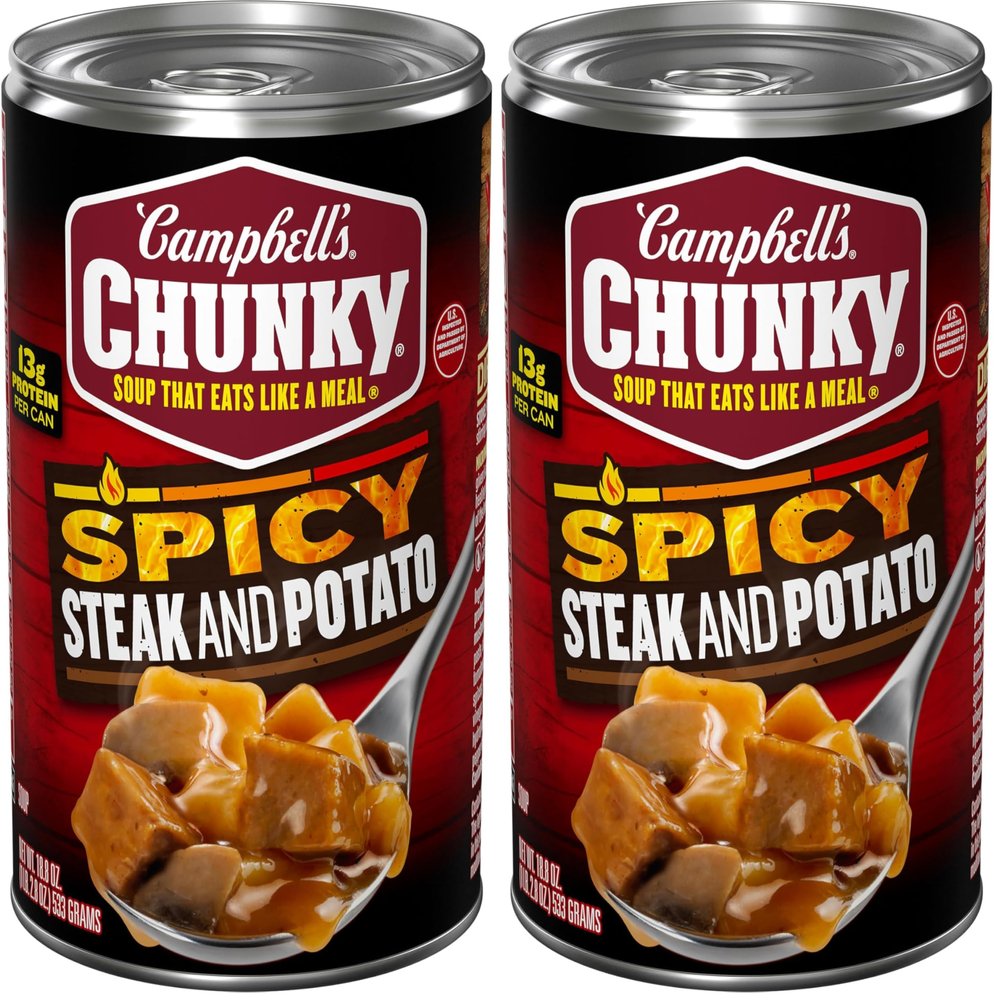 Campbell's Chunky Soup, Spicy Steak and Potato Soup, 18.8 oz Can (Pack of 2)
