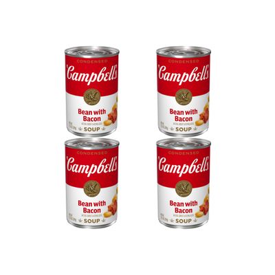 Campbell's Condensed Bean With Bacon Soup, Natural Smoke Flavoring Added, 11.25 oz Can (Pack of 4)