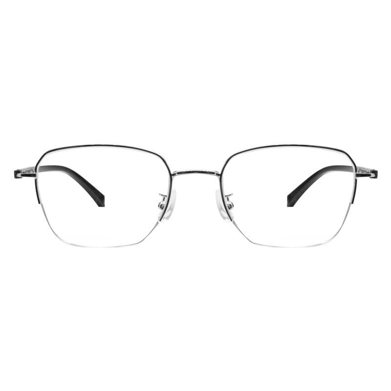 LAMBBAA Blue Light Reading Glasses for Women Men Classic Anti Blue Ray Computer Eyeglasses Fashion Metal Half Frame Clear Lens Eyewear(white,+1.00Magnification)
