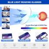 LAMBBAA Blue Light Reading Glasses for Women Men Classic Anti Blue Ray Computer Eyeglasses Fashion Metal Half Frame Clear Lens Eyewear(white,+1.00Magnification) view 4