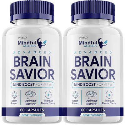 (2 Pack) Mindful Wellness Advanced Brain Savior Capsules Pills, Brain Savior Mind Boost Supplement for Cognition and Focus, Brain Savior Reviews, Mindful Wellness Brain Pill Supplement (120 Capsules)