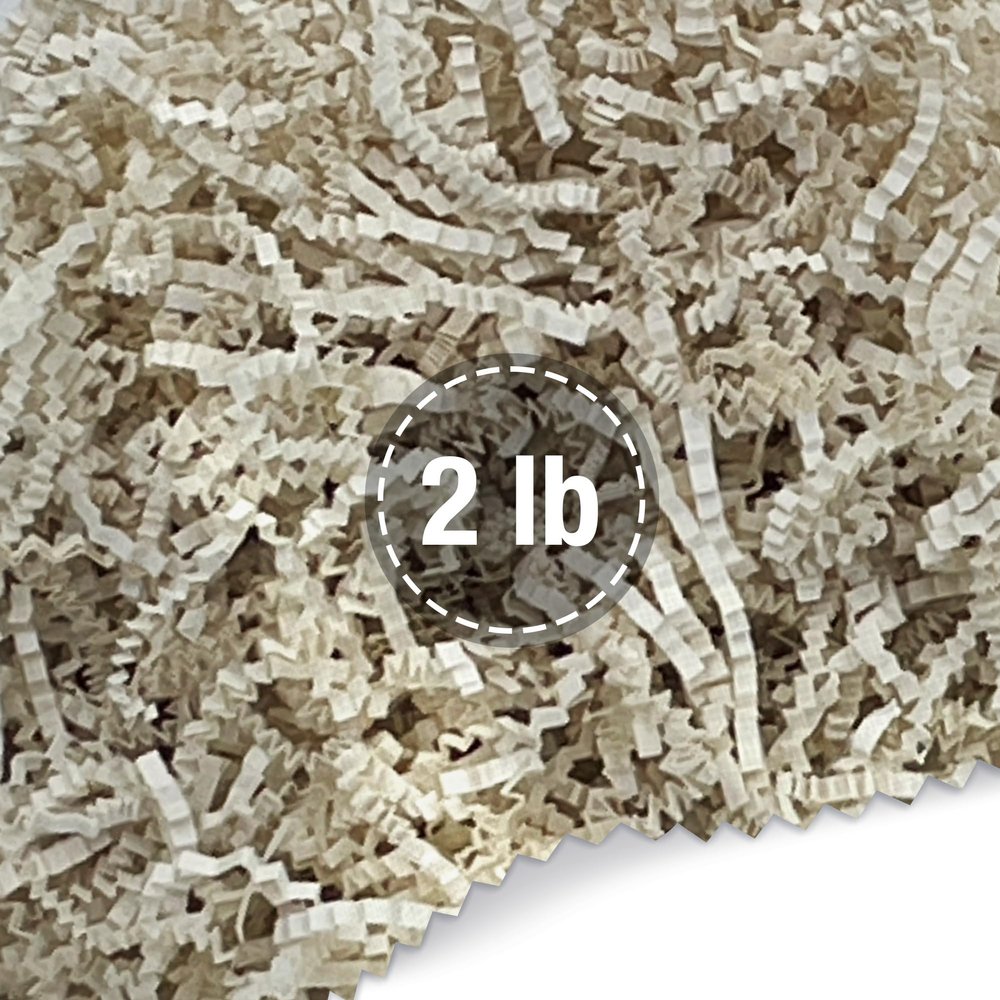 FRILLZ by DECOfill Crinkle Cut Paper Shred Filler for Baskets, Gifts, Packing and Protecting your Birthday, Weddings, Anniversary, Easter, and other gifts (2 pound, Ivory)