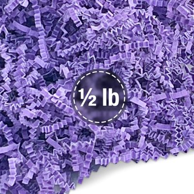 FRILLZ Crinkle Cut Paper Shred Filler for Baskets, Gifts, Packing and Protecting your Mother's Day, Birthday, Weddings, Anniversary, Valentines Day, and other gifts (1/2 pound, Lavender)