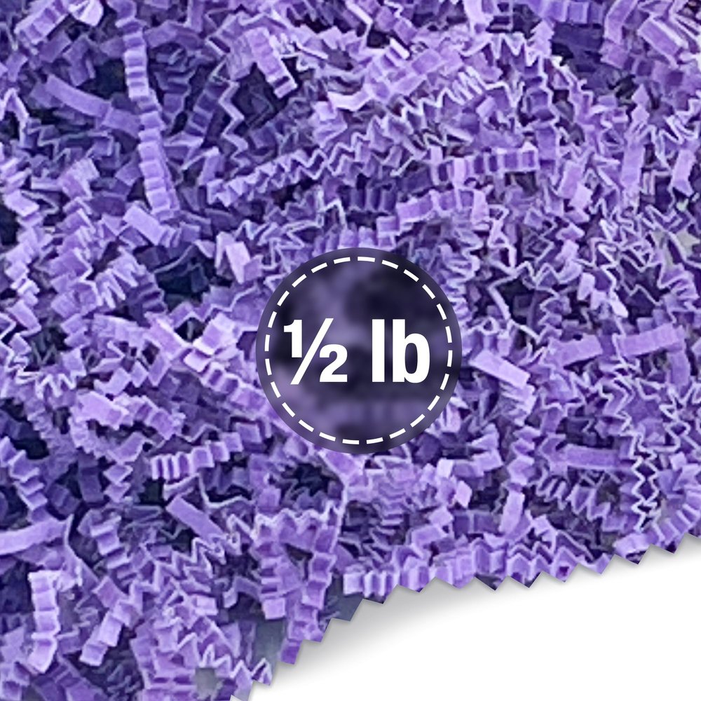 FRILLZ Crinkle Cut Paper Shred Filler for Baskets, Gifts, Packing and Protecting your Mother's Day, Birthday, Weddings, Anniversary, Valentines Day, and other gifts (1/2 pound, Lavender)