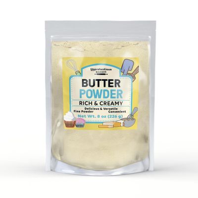 Unpretentious Butter Powder, 8 oz, Savory & Creamy, Convenient, Seasoning & Ingredient