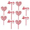 BIUDECO 10pcs Heart Shape Love Cake Topper for Valentine's Day and Birthdays Heart Cake Decorations for and Desserts Insert Decor view 1