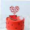 BIUDECO 10pcs Heart Shape Love Cake Topper for Valentine's Day and Birthdays Heart Cake Decorations for and Desserts Insert Decor view 3
