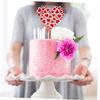 BIUDECO 10pcs Heart Shape Love Cake Topper for Valentine's Day and Birthdays Heart Cake Decorations for and Desserts Insert Decor view 4