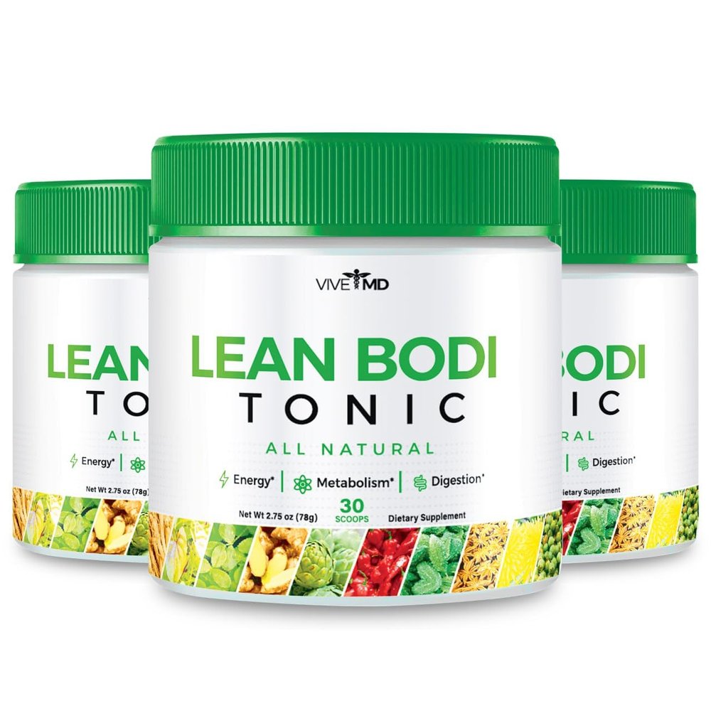VIVE MD Nagano Lean Bodi Tonic Powder Official FormulaLean Bodi Tonic All Natural with Vitamin B6, and BCAA for Maximum Strength, Cleanse and Lean Metabolic Powder Support Lean Bodi Drink (3 - Pack)
