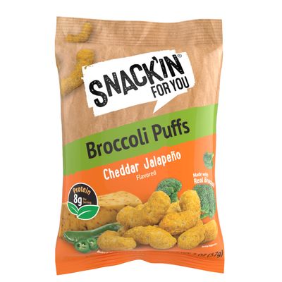 Snack'in For You Broccoli Puffs, Cheddar Jalapeno, 2 Ounce (Pack of 8)