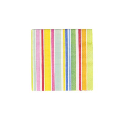 Caspari Cabana Stripe Bright Luncheon Napkins - 2 packs of 20 Napkins