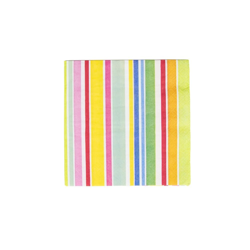 Caspari Cabana Stripe Bright Luncheon Napkins - 2 packs of 20 Napkins