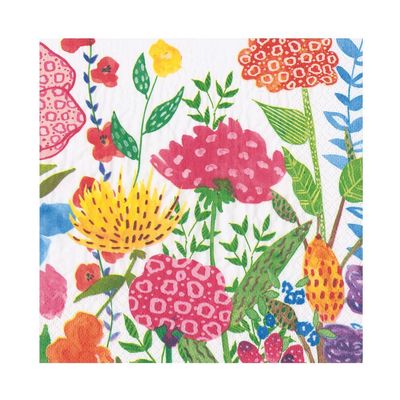 Caspari Cottage Floral Luncheon Napkins - 20 Per Package