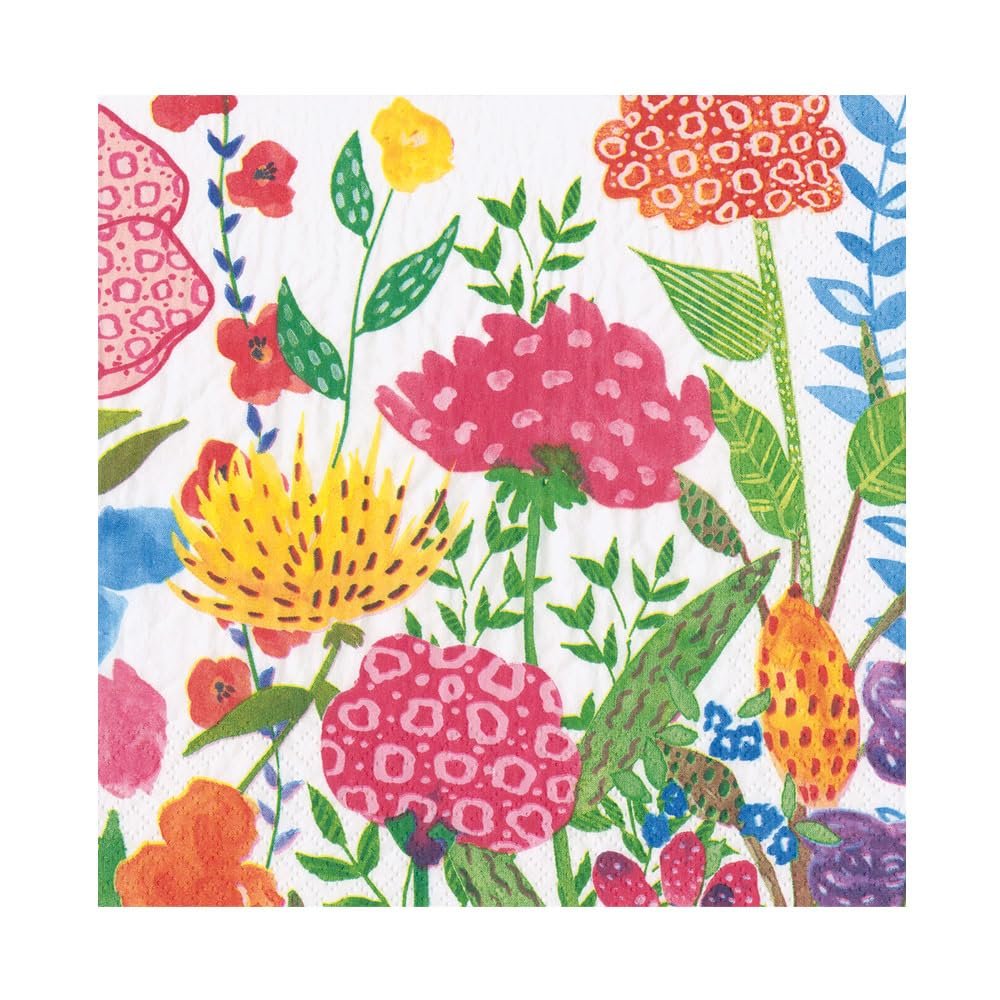 Caspari Cottage Floral Luncheon Napkins - 20 Per Package