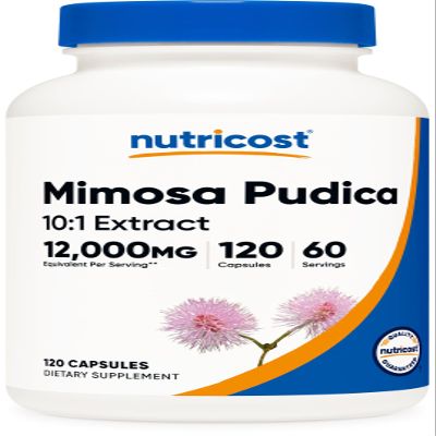 Nutricost Mimosa Pudica Seed 12,000mg Equivalent from 1,200mg of 10:1 Extract Per Serving, 120 Capsules for 60 Servings Per Bottle - Vegan, GMO Free and Gluten Free