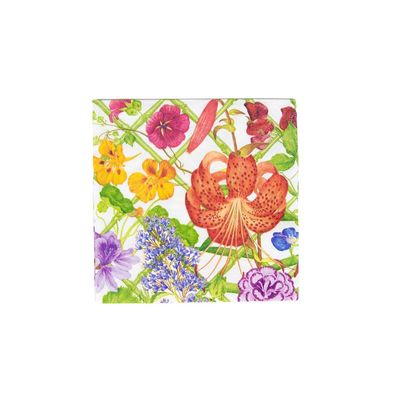 Caspari Floral Trellis Luncheon Napkins - 20 Per Package