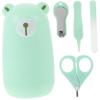 BIUDECO 1set Nail Care Kit for Newborns Safe Nail Clippers and Scissors Set Rounded Edges Green Manicure Tools for Tiny Fingernails Storage Case Included view 1