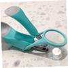 BIUDECO 1pc Magnifier Nail Clipper Ergonomic Design for Safe Boy Girl Nail Care Boy Girl Clipper Glass for Newborns and Toddlers Green Gray view 2