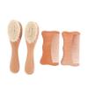BIUDECO 1set Wooden Woolen Brush Care Kit Natural Beech Scalp Grooming Tools for Healthy and Daily Massages Safe view 1