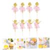 PRETYZOOM 8pcs Ballerina Cake Toppers Creative Decorative Picks for Birthday Parties and Showers Safe Material for Cake Decoration and Themed Celebrations view 2