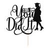 Yetxel black glitter You Did It Cake Topper- Glitter Funny Congrats Grad 2026 Graduation Cake Decorations Girl Graduation Decorations Cake Pick for 2026 Graduation Party Decorations (2) view 2