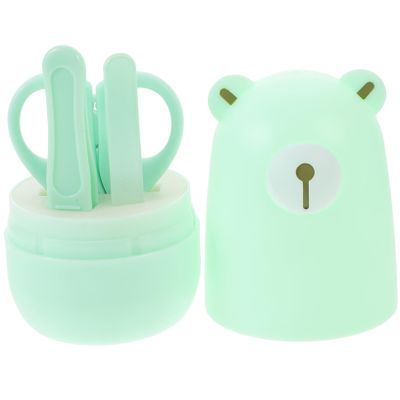 Hohopeti 1set Nail Clippers and Scissors Kit for Newborns Safe Rounded Edge Design Easy to Use Manicure Pedicure Tools for Green