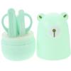 Hohopeti 1set Nail Clippers and Scissors Kit for Newborns Safe Rounded Edge Design Easy to Use Manicure Pedicure Tools for Green view 1