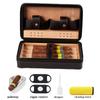3Dhologramfan Cigar Case Travel Humidor Kit,The Leather Cigar Accessories with Cutter, Ashtray & Case Cedar-Lined for Optimal Freshness- Men's Gift Set for Home and Office (4 Pack Embroidery Black) view 3