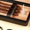 3Dhologramfan Cigar Case Travel Humidor Kit,The Leather Cigar Accessories with Cutter, Ashtray & Case Cedar-Lined for Optimal Freshness- Men's Gift Set for Home and Office (4 Pack Embroidery Black) view 4