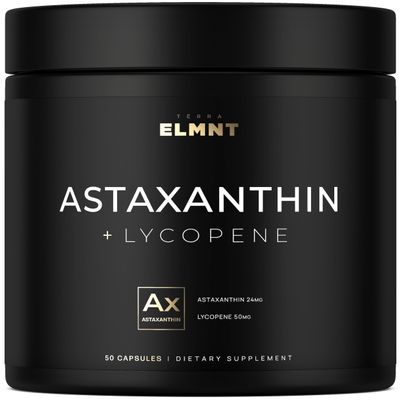 Astaxanthin 24mg + Lycopene 50mg Clinical Strength Carotenoids Skin Supplement w. 100% Natural from MicroAlgae - Best Astaxanthin Supplements for Skin Health & Pigmentation - Astaxantina
