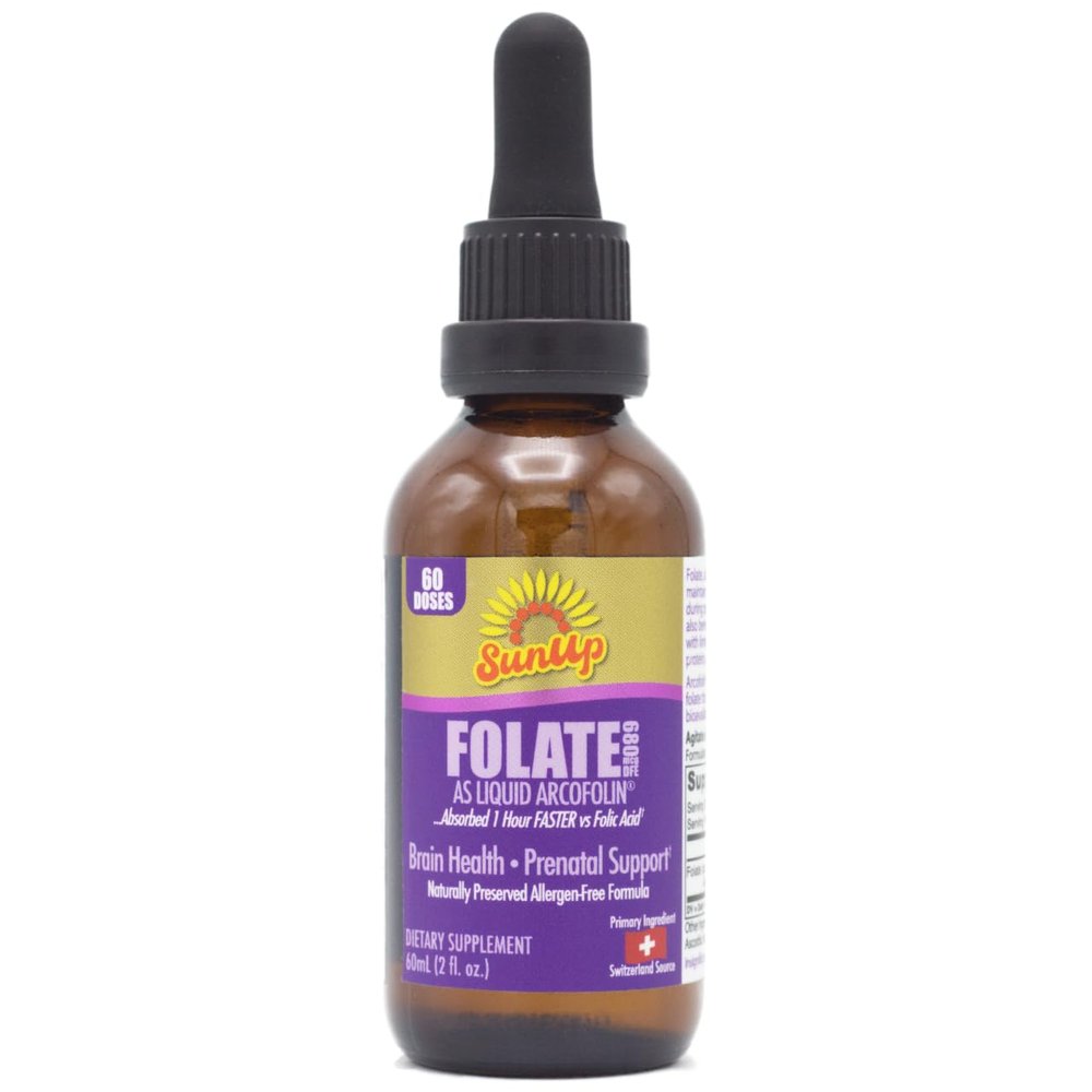 SunUp Liquid Methyl Folate | Swiss Source | Natural Formula | Prenatal + Brain Health Support