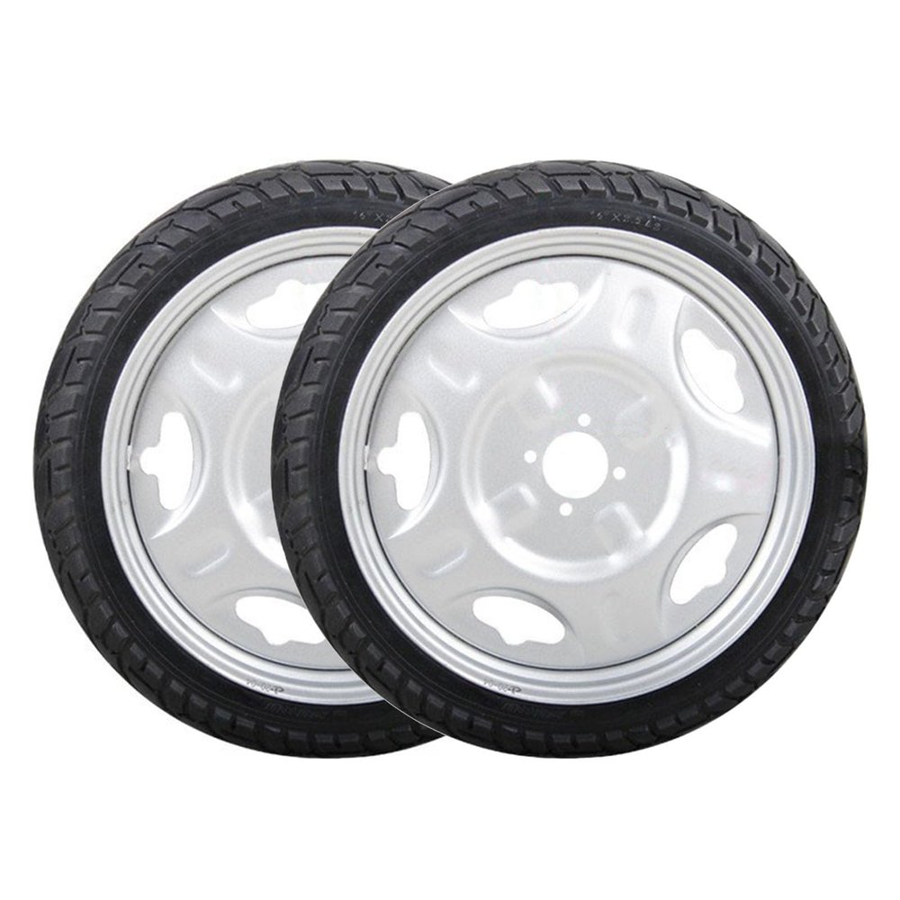 2 Pcs 16 Inch Replacement Wheelchair Rear Wheels Assembly, Polyurethane Inflatable/Solid Tire for Most Electric Wheelchairs, Bearings 1 3/4" (4.5cm) (Size : 16X2.5)