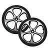 1 Pair 16x2.125 Replacement Electric Wheelchair Rear Wheels, PU Inflatable/Solid Tire, Aluminum Alloy Hub with 5/8"" (17mm) Bearing view 1