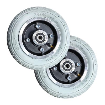 1 Pair 7x1 Electric Wheelchair Wheels Assembly, Pneumatic Rubber Replacement Wheelchair Rear Wheels, Aluminum Alloy Hub with Bearing (Color : Black, Size : 7x1 A)