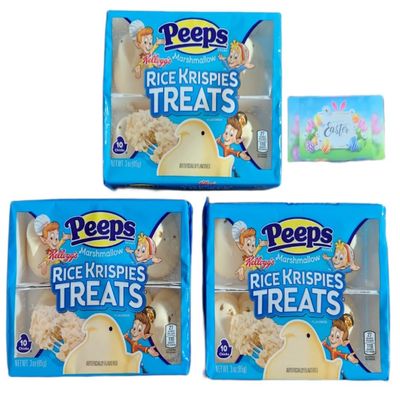 PEEPS Easter Marshmallow Chicks, Variety Pack, 10 Count, Assorted Flavors & Colors (3 count, Chicks Rice Krispies Treat Flavored Marshmallow Peeps)