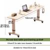 Gtzly Bed Desk Over The Bed Table with Wheels, Mobile Height Adjustable Table with MDF Spacious Desktop for Home/Hospital (Color : White, Size : Black Legs) view 2