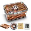 CIGARLOONG Cigar Humidor Large Accommodate 100 Cigars,Built-in Cedar Wood Shelf and Humidity Pack with High Precision Hygrometer Transparent Cigar Storage Box view 1