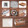 CIGARLOONG Cigar Humidor Large Accommodate 100 Cigars,Built-in Cedar Wood Shelf and Humidity Pack with High Precision Hygrometer Transparent Cigar Storage Box view 2