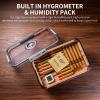 CIGARLOONG Cigar Humidor Large Accommodate 100 Cigars,Built-in Cedar Wood Shelf and Humidity Pack with High Precision Hygrometer Transparent Cigar Storage Box view 4