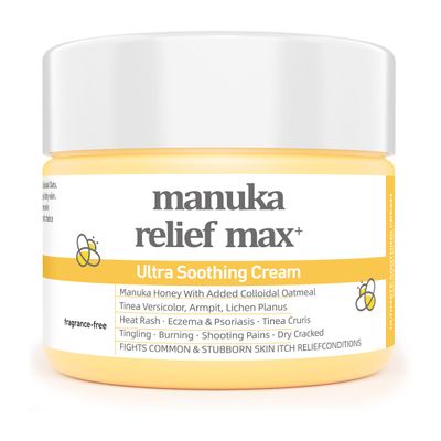Organic Manuka Honey Lotion Cream with Colloidal Oatmeal - Soothing Moisturizer for Dry Skin, for Relief - Hand & Body Eczema, Psoriasis, Itch, Gentle Plant Non-Irritating For Adults, Kids, Baby